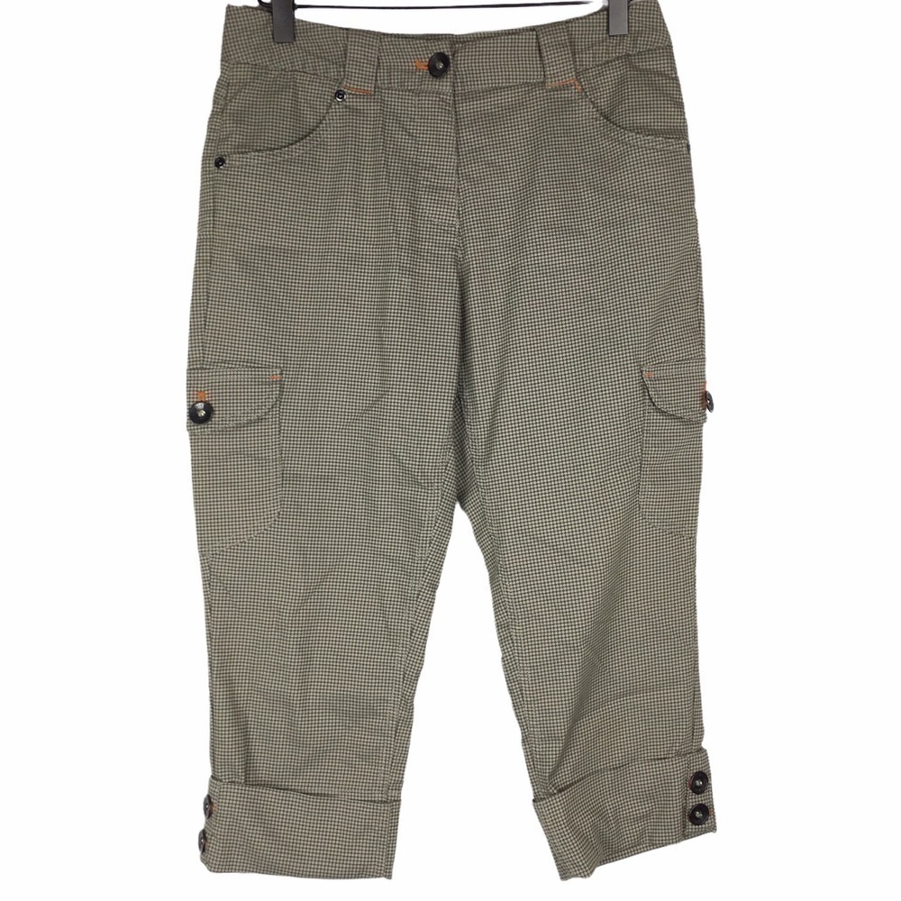 NIKE Golf Pants Sport Capri Crop Dri-Fit Cargo Pocket Cuffed Dots Stretch Size 4